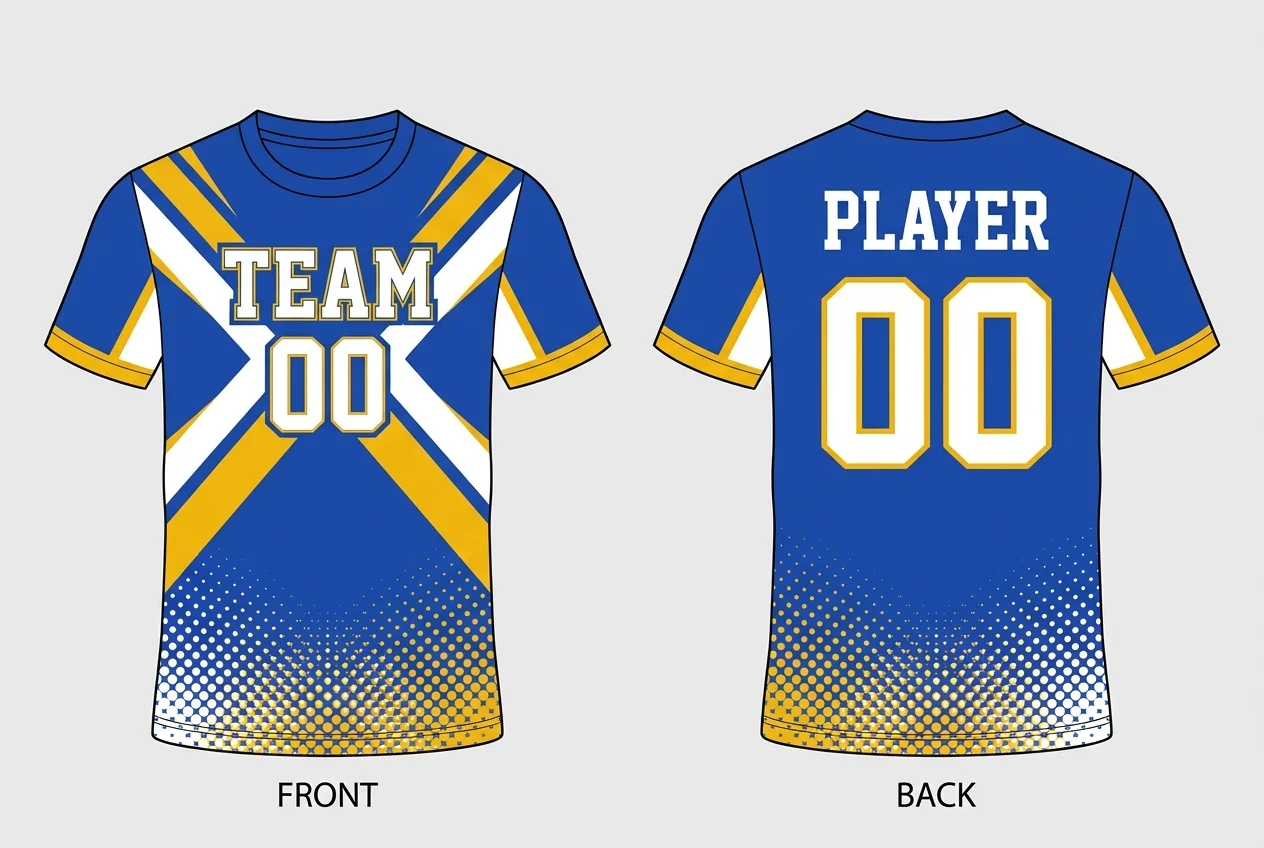 Crossfire Flag Football Jersey, front and back