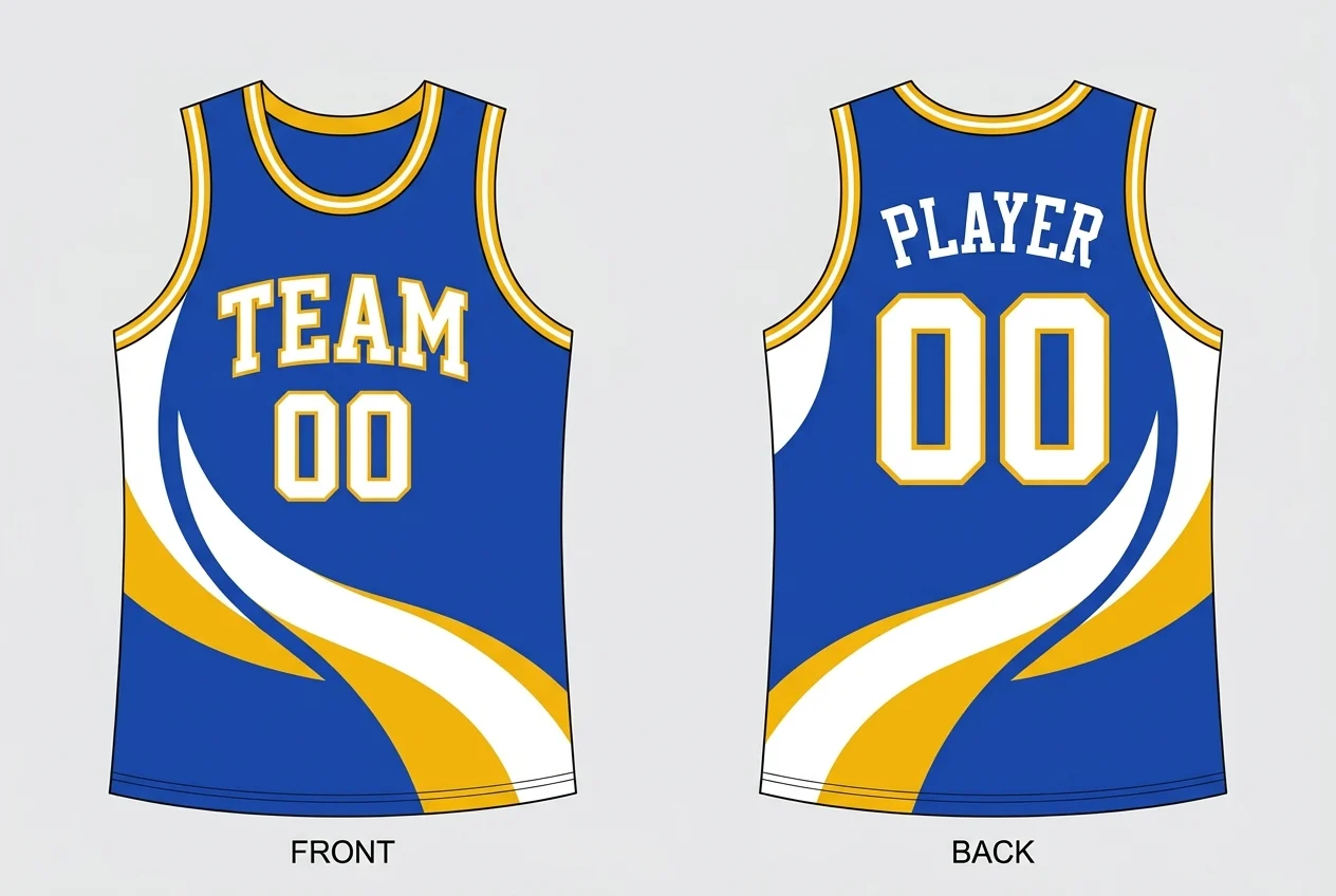 Riptide Basketball Jersey, front and back