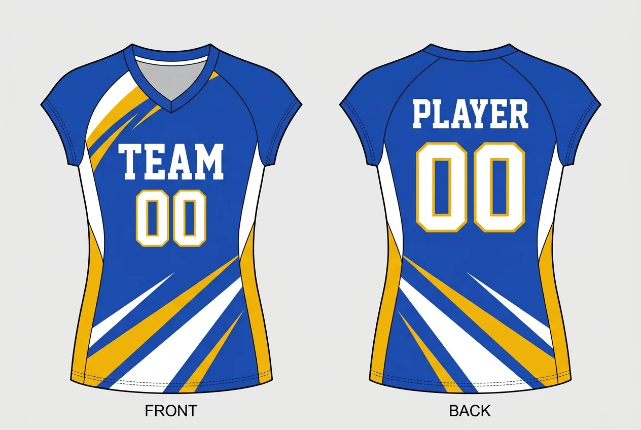 Velocity Volleyball Jersey, front and back